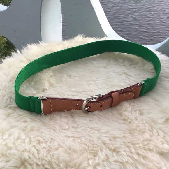 Dooney & Bourke (D&B) 6949 Leather, Brass and Canvas Belt - Excellent Condition - Picture 4 of 16